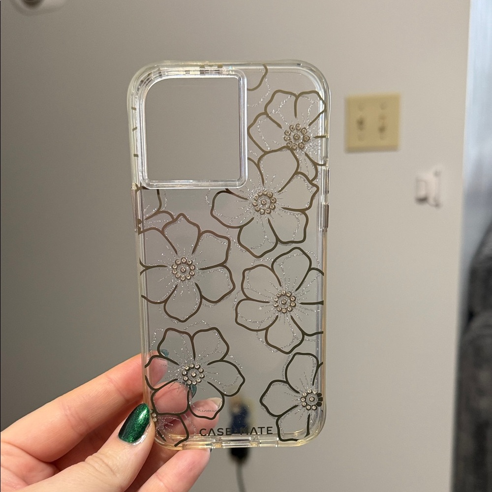 Case-Mate Gold Floral Transparent Phone Case